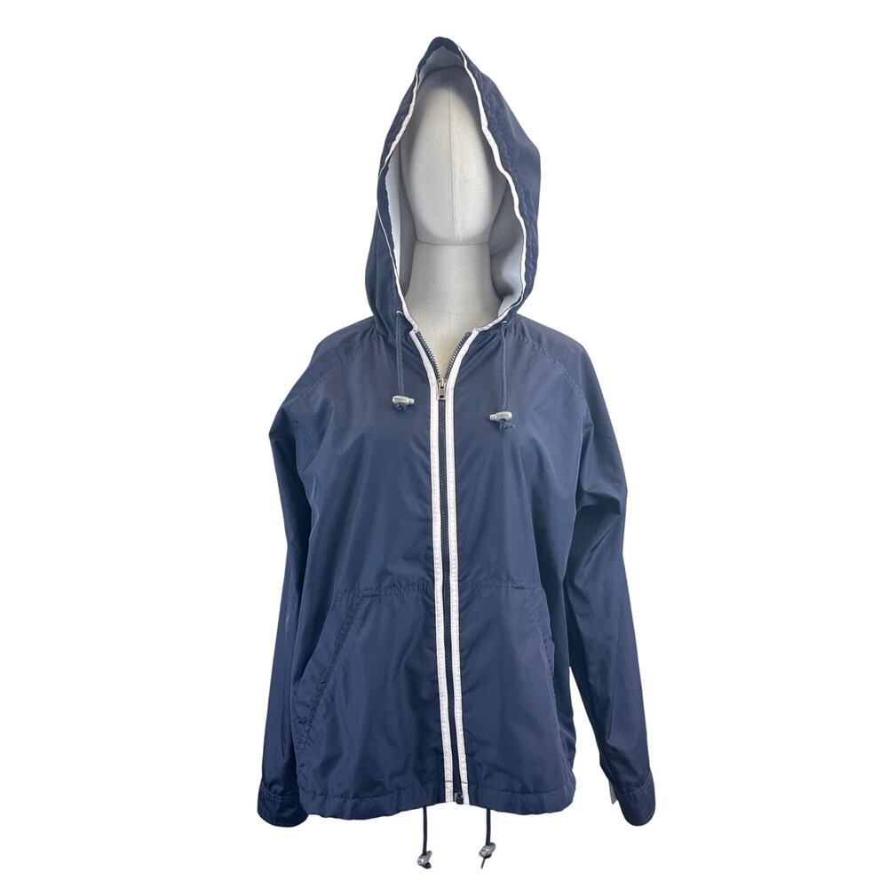 Eddie Bauer Women's Hooded Jersey Lined Jacket Navy Large Full Zip - Picture 9 of 9
